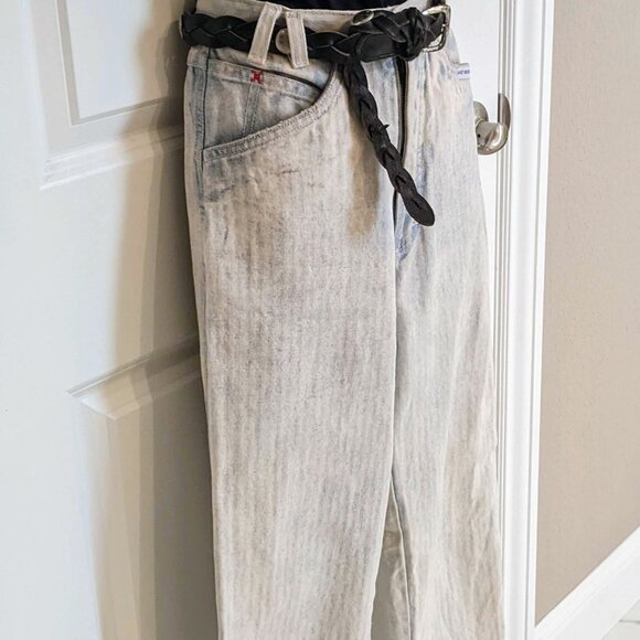 Vintage 90's Rocky Mountain Bareback Jeans white wash Pinstripe 27x34 - Picture 2 of 12
